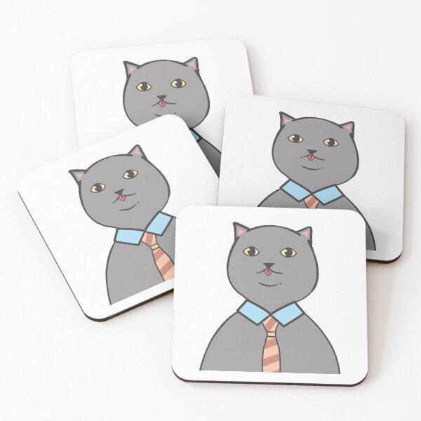 Item preview, Office Cat - Funny and Cute Gray Office Cat Art designed and sold by thecatcouch.