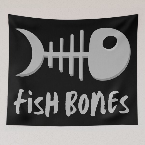Item preview, Funny fish bones. Fish skeleton illustration and shadow text. designed and sold by JellyBeenzz.