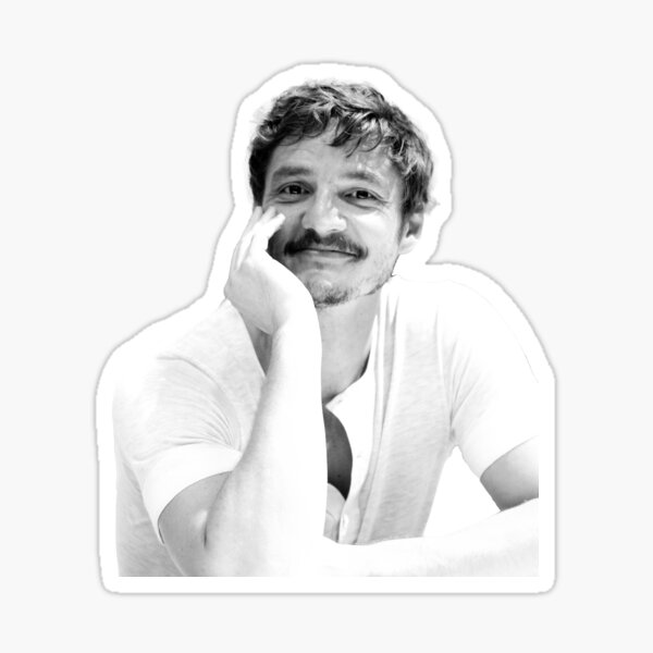 "Cute & Swooning Pedro Pascal in B&W" Sticker for Sale by ecdato