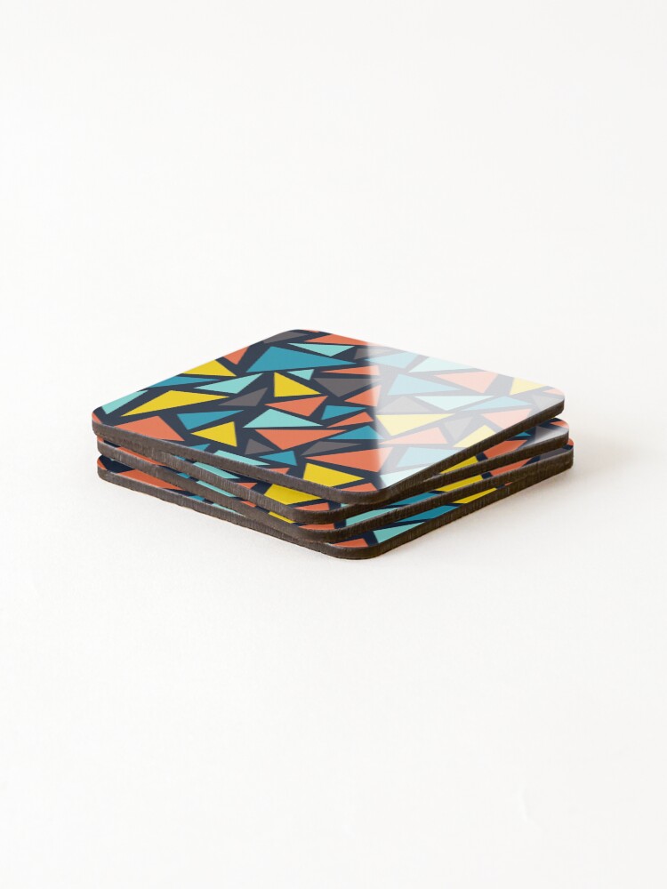 Thumbnail 4 of 5, Coasters (Set of 4), Geometric Triangles With Colorful Seamless Pattern designed and sold by SwePattern.