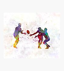 Rugby men players 02 in watercolor Photographic Print