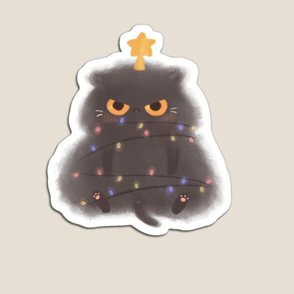Angy Christmas kitty tree Magnet