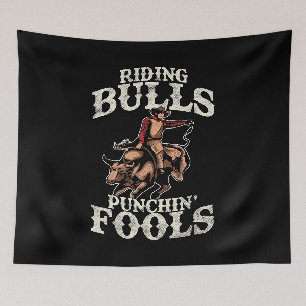 Item preview, Funny Riding Bulls Punchin' Fools Competitive Pun designed and sold by perfectpresents.