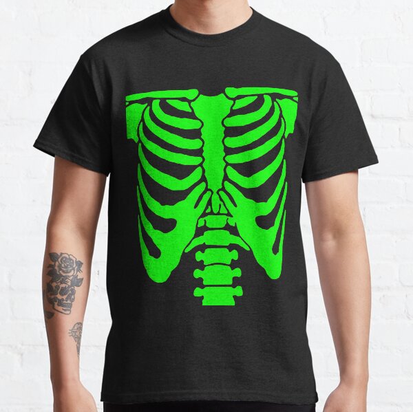 Item preview, green ribcage shirt neon design png designed and sold by parafuse.