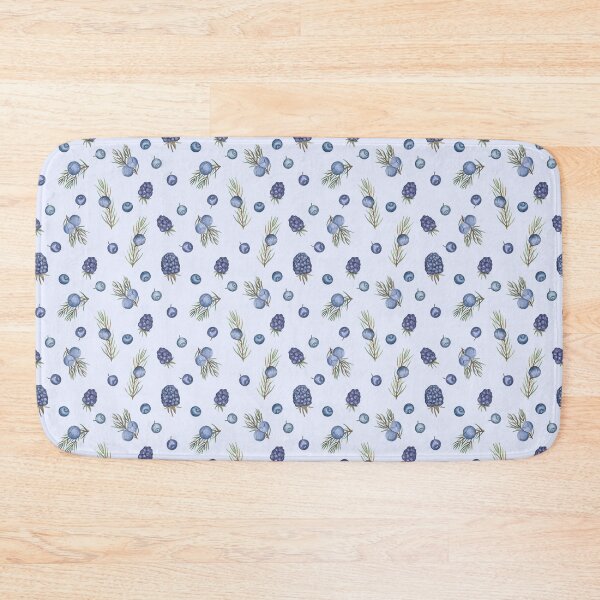 Item preview, Juniper and berries on blue designed and sold by Flowersforbear.