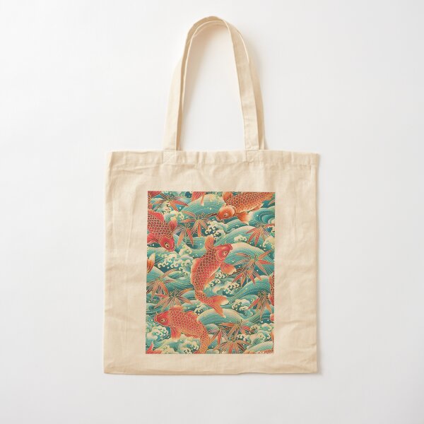 Orange Koi Fish at Blue Ocean Cotton Tote Bag