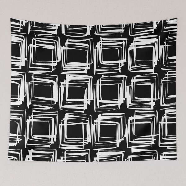 Item preview, Black And White Sketch Square Pattern designed and sold by SwePattern.