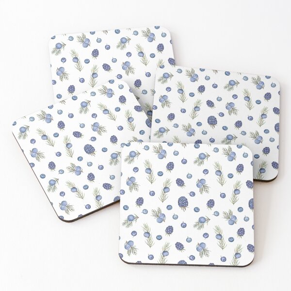 Item preview, Juniper and berries on white designed and sold by Flowersforbear.