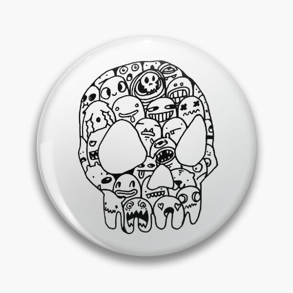 Item preview, Doodle Faces Skull Monsters Design Street Line Art designed and sold by MythicMerch.