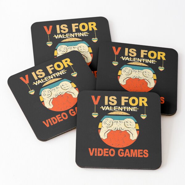 Item preview, V is for Video Games, Funny Gamer Heart Vintage Controller Valentines Day Gifts for Kids, Boys, Him, Her, Gifts for Her designed and sold by NiceTee21.
