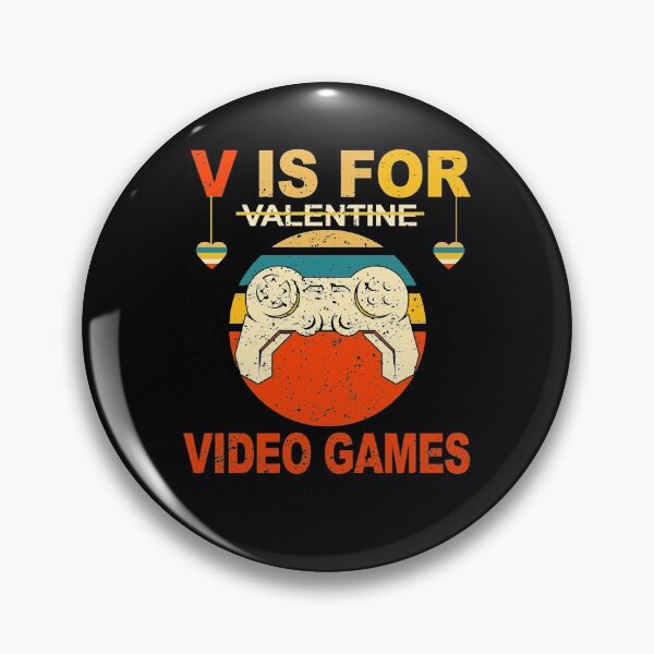Item preview, V is for Video Games, Funny Gamer Heart Vintage Controller Valentines Day Gifts for Kids, Boys, Him, Her, Gifts for Her designed and sold by NiceTee21.