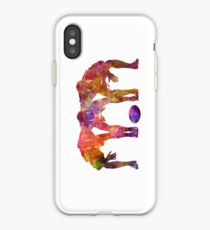 Rugby men players 05 in watercolor iPhone Case