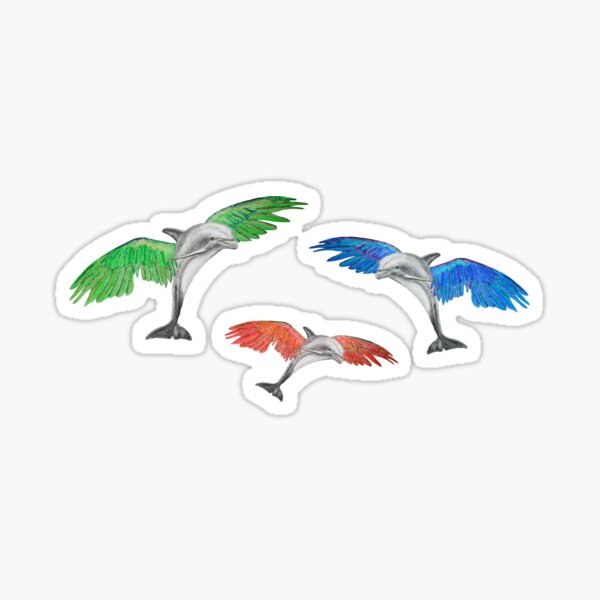 Flying Dolphins (version 1) Sticker