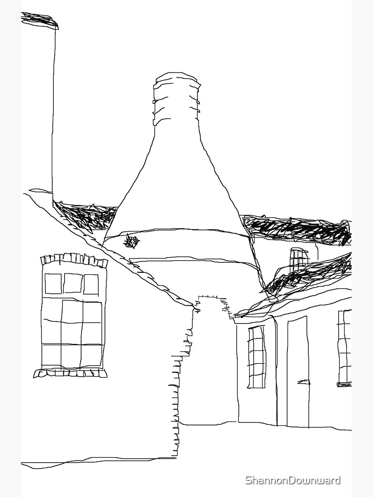 "line drawn bottle kiln " Poster for Sale by ShannonDownward Redbubble