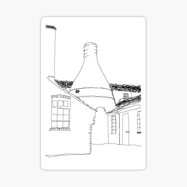 "line drawn bottle kiln " Sticker for Sale by ShannonDownward Redbubble