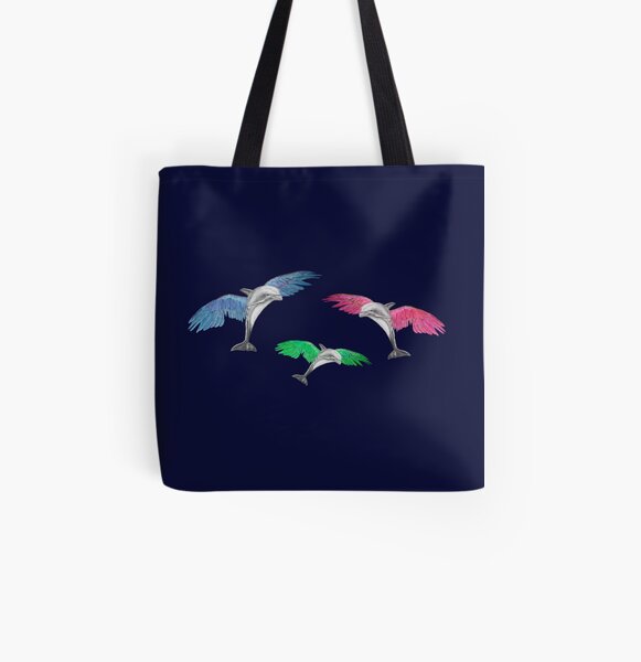 Flying Dolphins (version 3) All Over Print Tote Bag