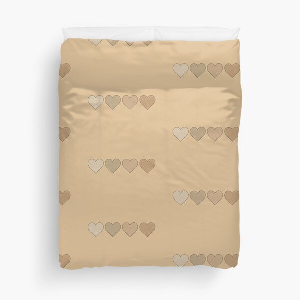 Brown Hearts Duvet Cover