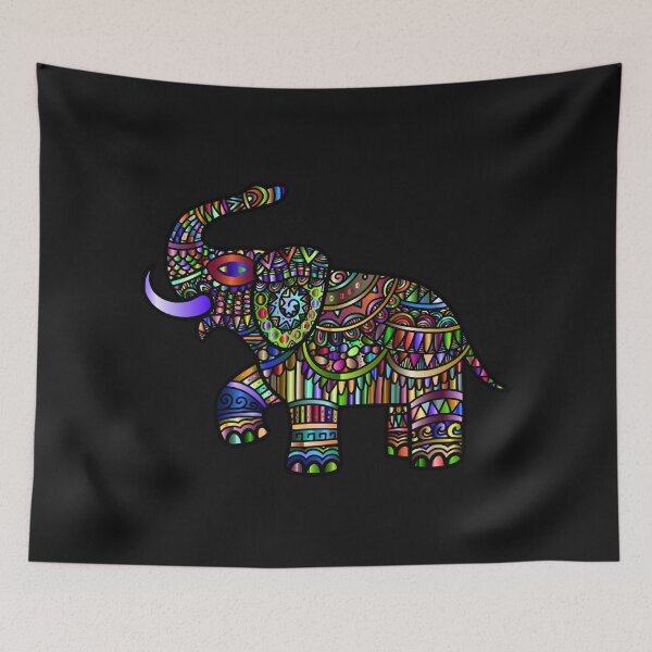 Item preview, Psychedelic Colored Abstract Elephant designed and sold by BritzShop.
