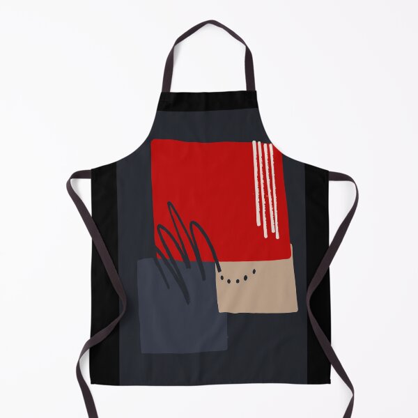 Item preview, Abstract shapes paint design indigo denim red element piece No2 designed and sold by dreamofdenim.