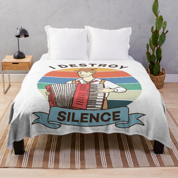 Item preview, Idestroy Silence - Funny Accordion Quotes Vintage Retro Sunset designed and sold by Scratches Tees.
