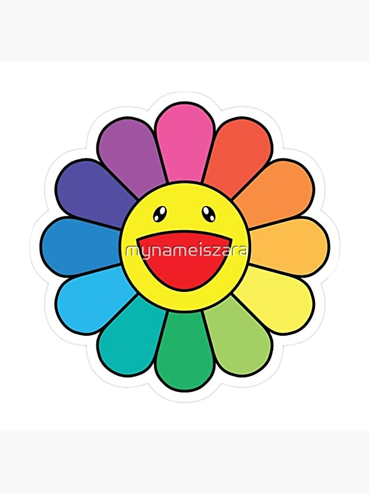 "y2k rainbow smiling flower" Poster by mynameiszara Redbubble