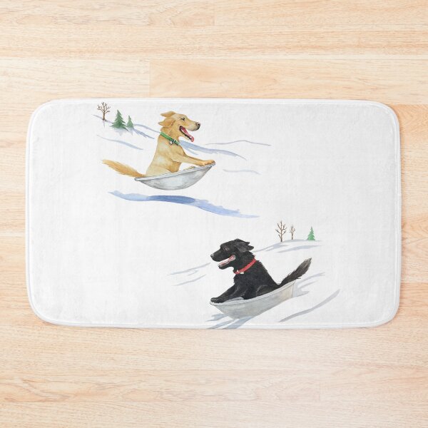 Item preview, Yellow and Black Labs Sledding designed and sold by skidgelstudios.