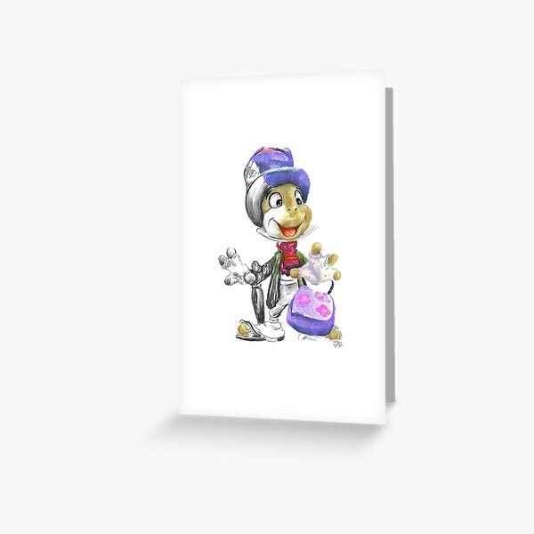 Charcoal and Oil - Jiminy Cricket Greeting Card