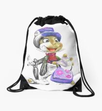 Charcoal and Oil - Jiminy Cricket Drawstring Bag