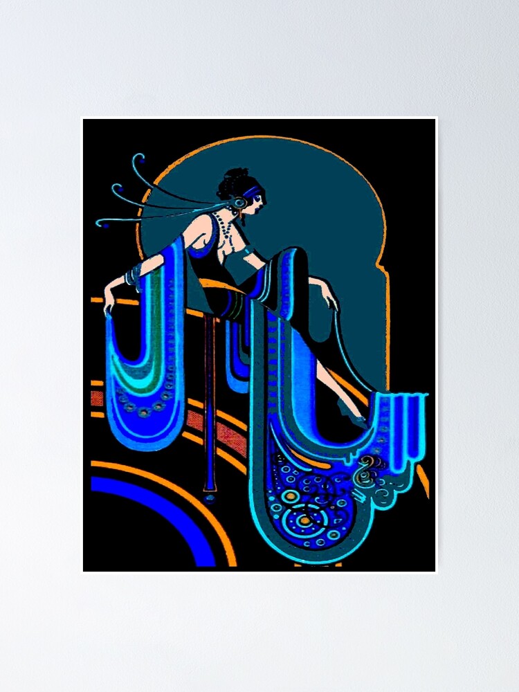 Thumbnail 1 of 3, Poster, FLAPPER : Vintage 1920 Art Deco Beautiful Print designed and sold by posterbobs.