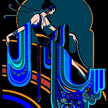 Artwork thumbnail, FLAPPER : Vintage 1920 Art Deco Beautiful Print by posterbobs