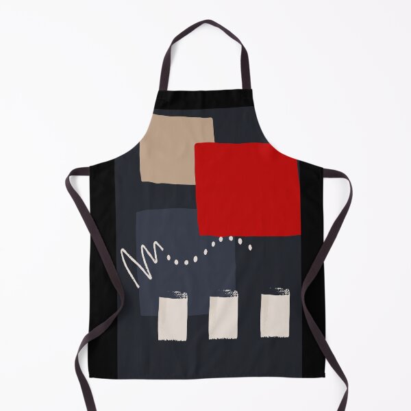 Item preview, Abstract shapes paint design indigo denim red element piece No3 designed and sold by dreamofdenim.