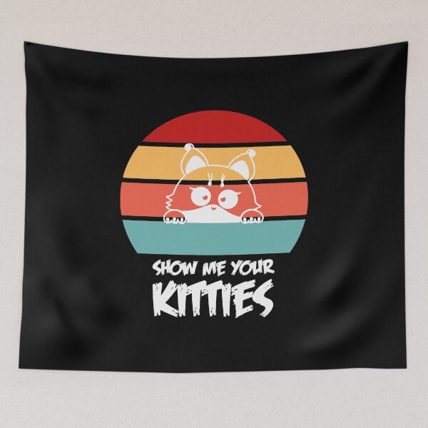 Item preview, Retro Sunset Show Me Your Kitties designed and sold by ThreadsNouveau.