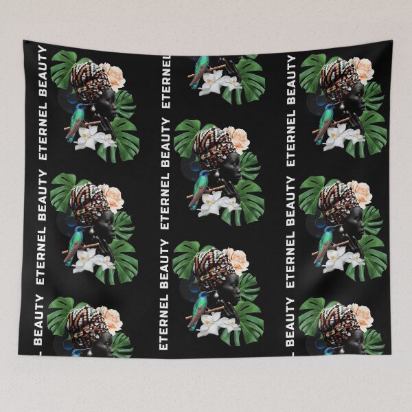 Item preview, Eternal Beauty, an african queen, a black goddess, dark skinned lady, ebony headwrap designed and sold by SuperiorPrints.