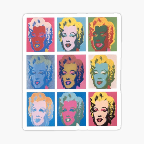 Marilyn Diptych Monroe Andy Warhol pop art artist portrait seamless wallpaper Sticker