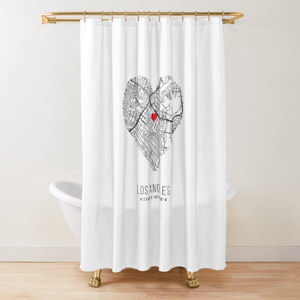 Urban Shower Curtain Downtown Los Angeles USA Print for Bathroom