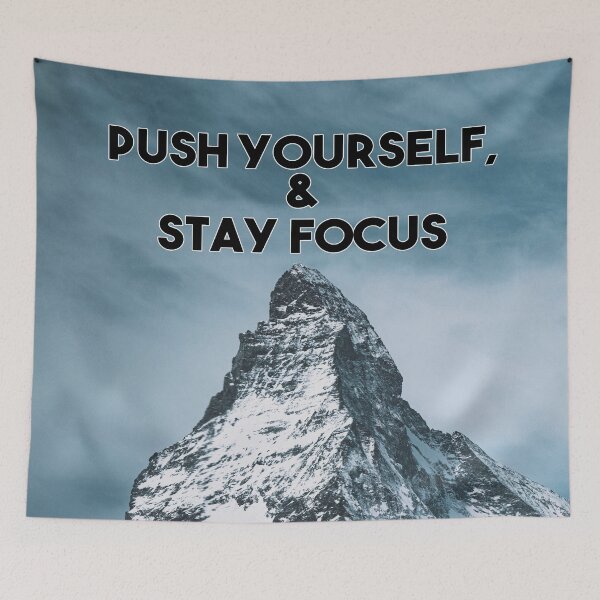 Item preview, Push Yourself and Stay Focus to Conquer the Mountain Design designed and sold by BestBash.