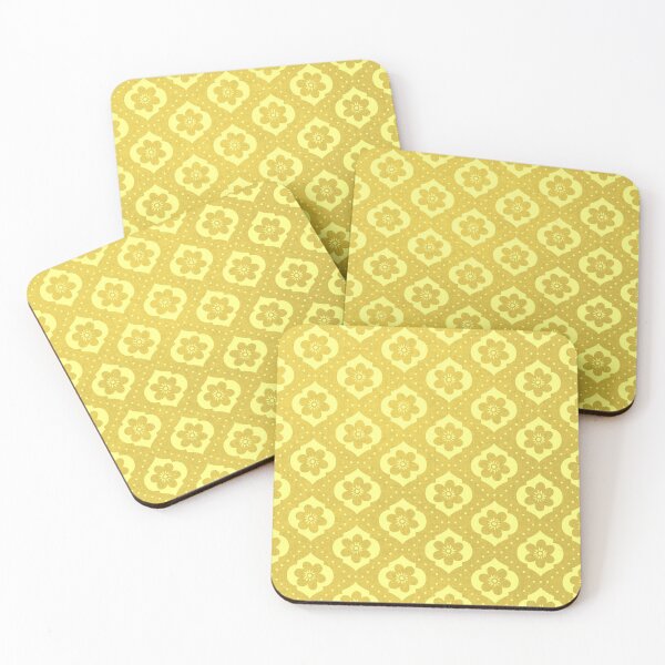 Item preview, Bright illuminating yellow Moroccan floral with dots - abstract pattern designed and sold by misentangled.