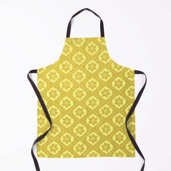 Item preview, Bright illuminating yellow Moroccan floral with dots - abstract pattern designed and sold by misentangled.