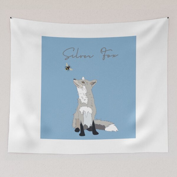 Item preview, Silver fox & bee  designed and sold by Leatextileart.