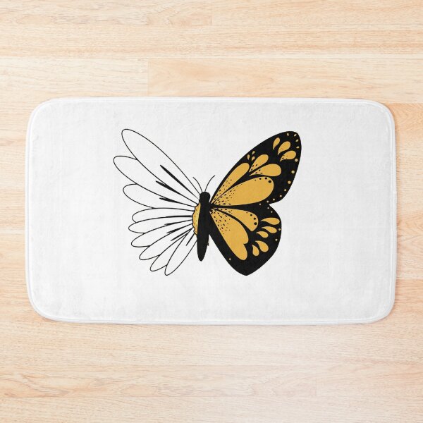 daisy butterfly Bath Mat