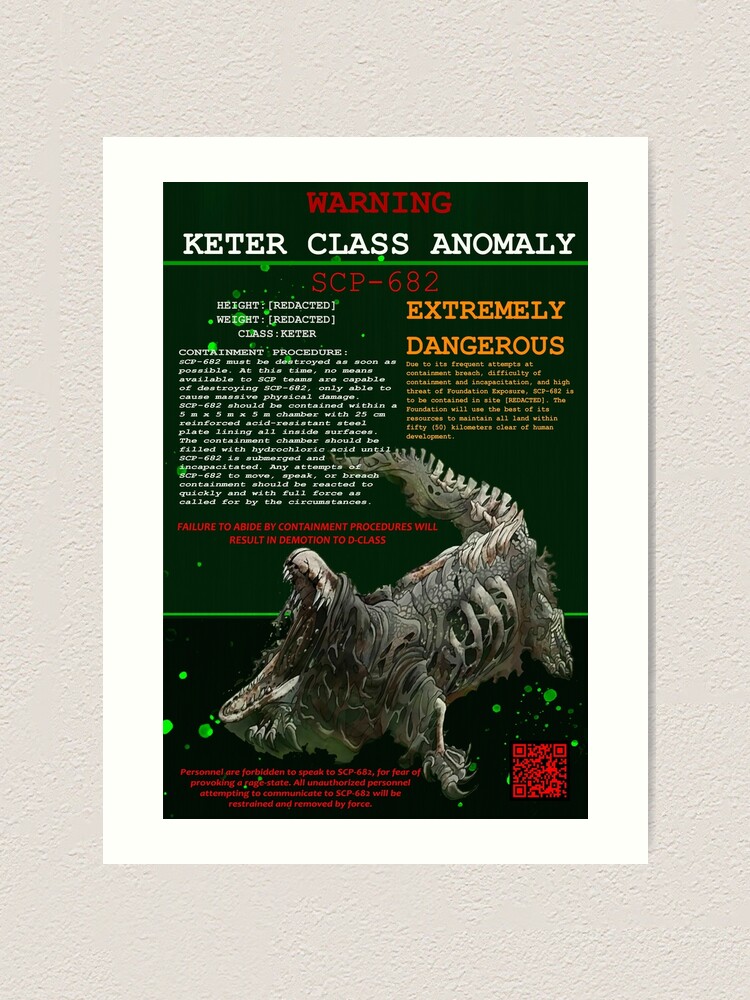 SCP-682 Poster by Neutron-Quasar