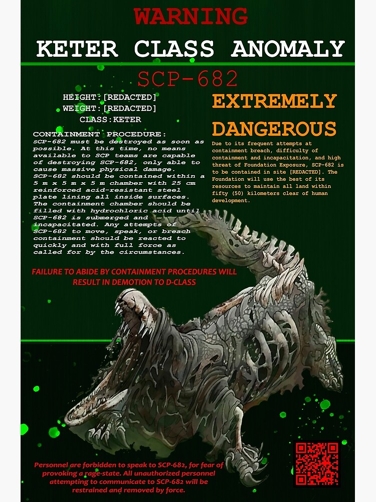 SCP-682 Poster by Neutron-Quasar