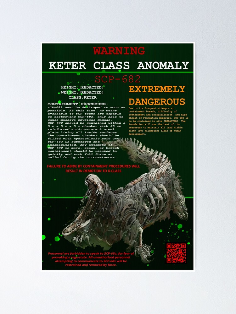 SCP-682 Poster Poster for Sale by ArtFotMortals