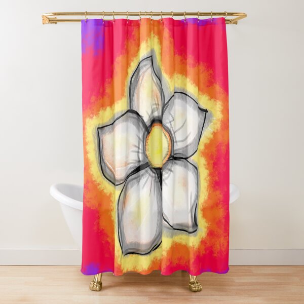 Psychedelic Daisy Flower Shower Curtain