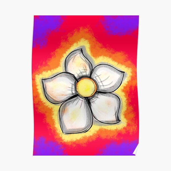 Psychedelic Daisy Flower Poster