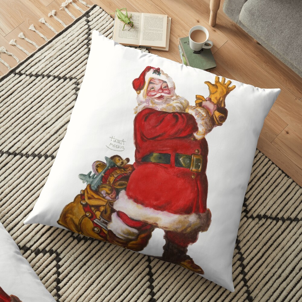 Classic Sundblom Santa Floor Pillow