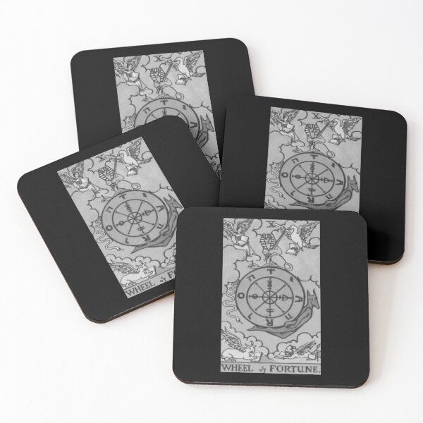 Item preview, Black and White Rider-Waite Tarot, Wheel of Fortune designed and sold by kushynight.