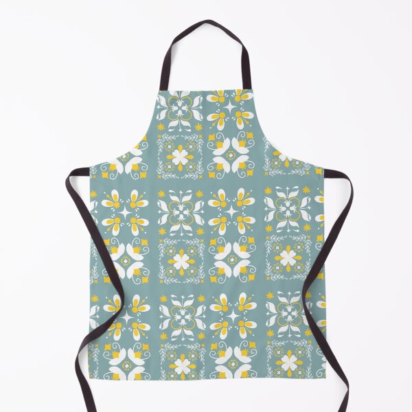 Item preview, Grey and Ochre floral tiles pattern designed and sold by EscapismDesigns.