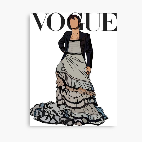 Camiseta clásica Cubierta de la etiqueta engomada del vestido del cartel de Vogue Harry Styles Lienzo