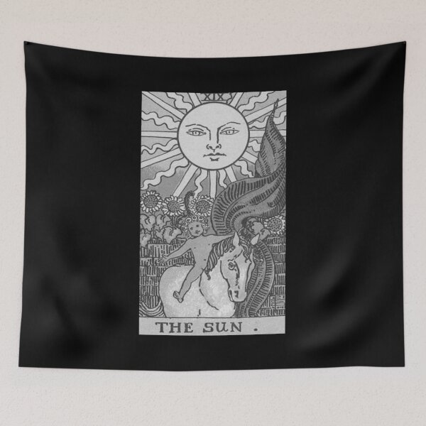Artikelvorschau, Black and White Rider-Waite Tarot, The Sun entworfen und verkauft von kushynight.
